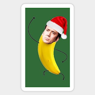 Christmas Nicolas cage in a banana Magnet